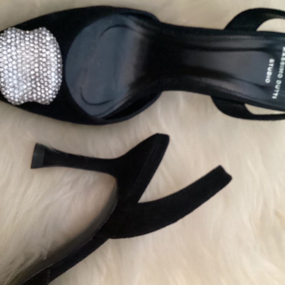 Massimo Dutti Studio suede heels shoes with bling 37 - Picture 6 of 16